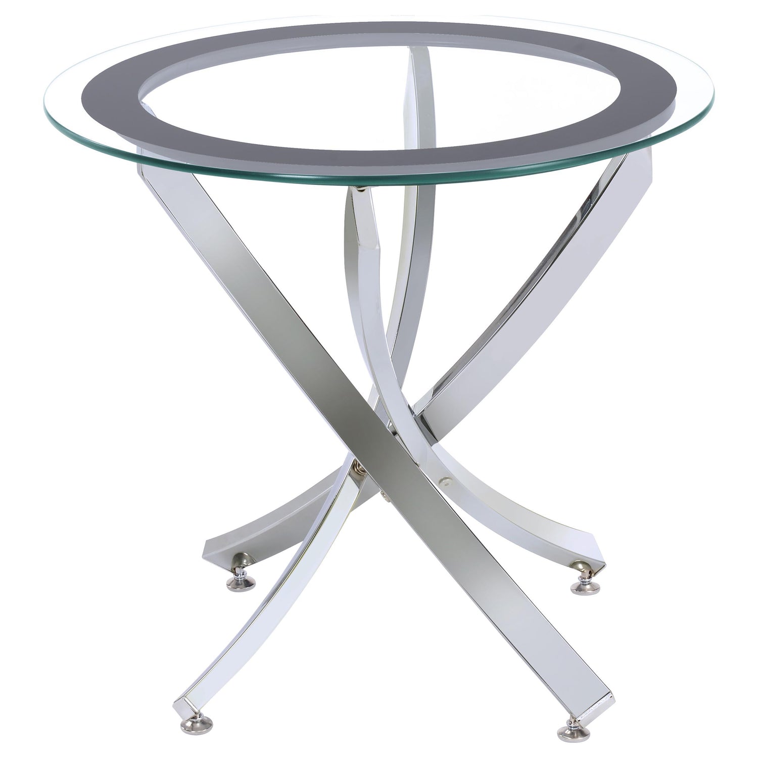 Brooke 3-piece Round Coffee and End Table Set Chrome - 702588-S3