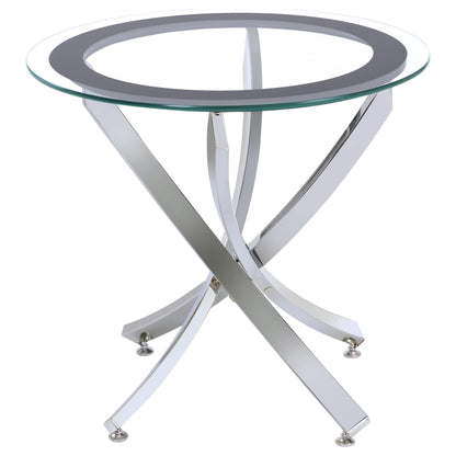 Brooke 3-piece Round Coffee and End Table Set Chrome - 702588-S3