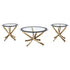 Brooke 3-piece Round Coffee and End Table Set Rose Brass - 707888-S3