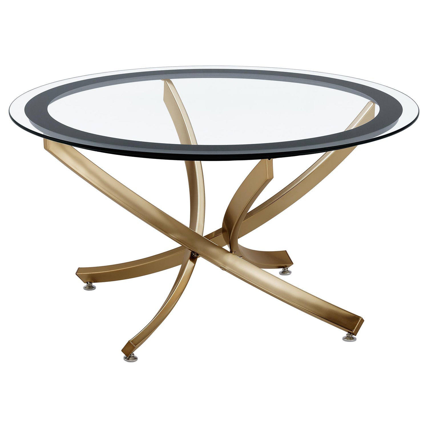 Brooke 3-piece Round Coffee and End Table Set Rose Brass - 707888-S3