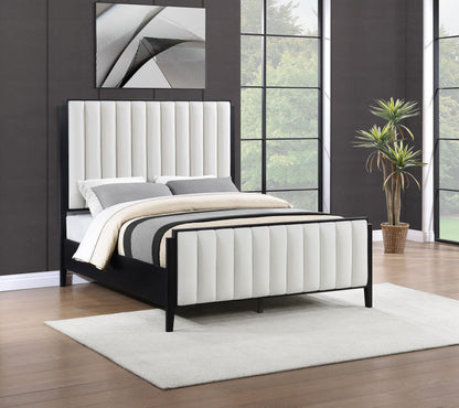 Brookmead 60-inch Upholstered California King Bed Black - 224710KW