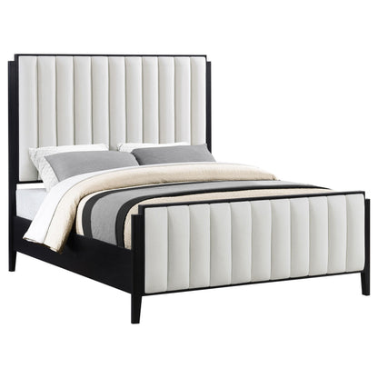 Brookmead 60-inch Upholstered California King Bed Black - 224710KW