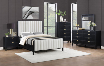 Brookmead 60-inch Upholstered California King Bed Black - 224710KW