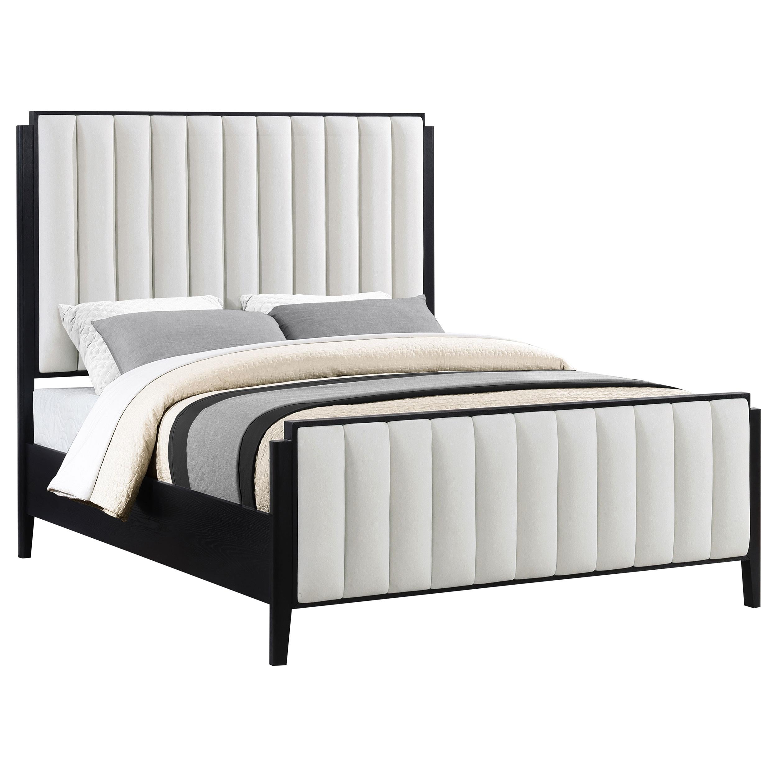 Brookmead 60-inch Upholstered Eastern King Bed Black - 224710KE
