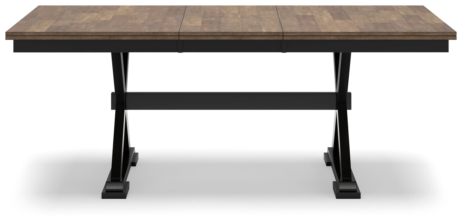 Brown/Black Wildenauer Dining Table and 2 Chairs and Bench - PKG016722