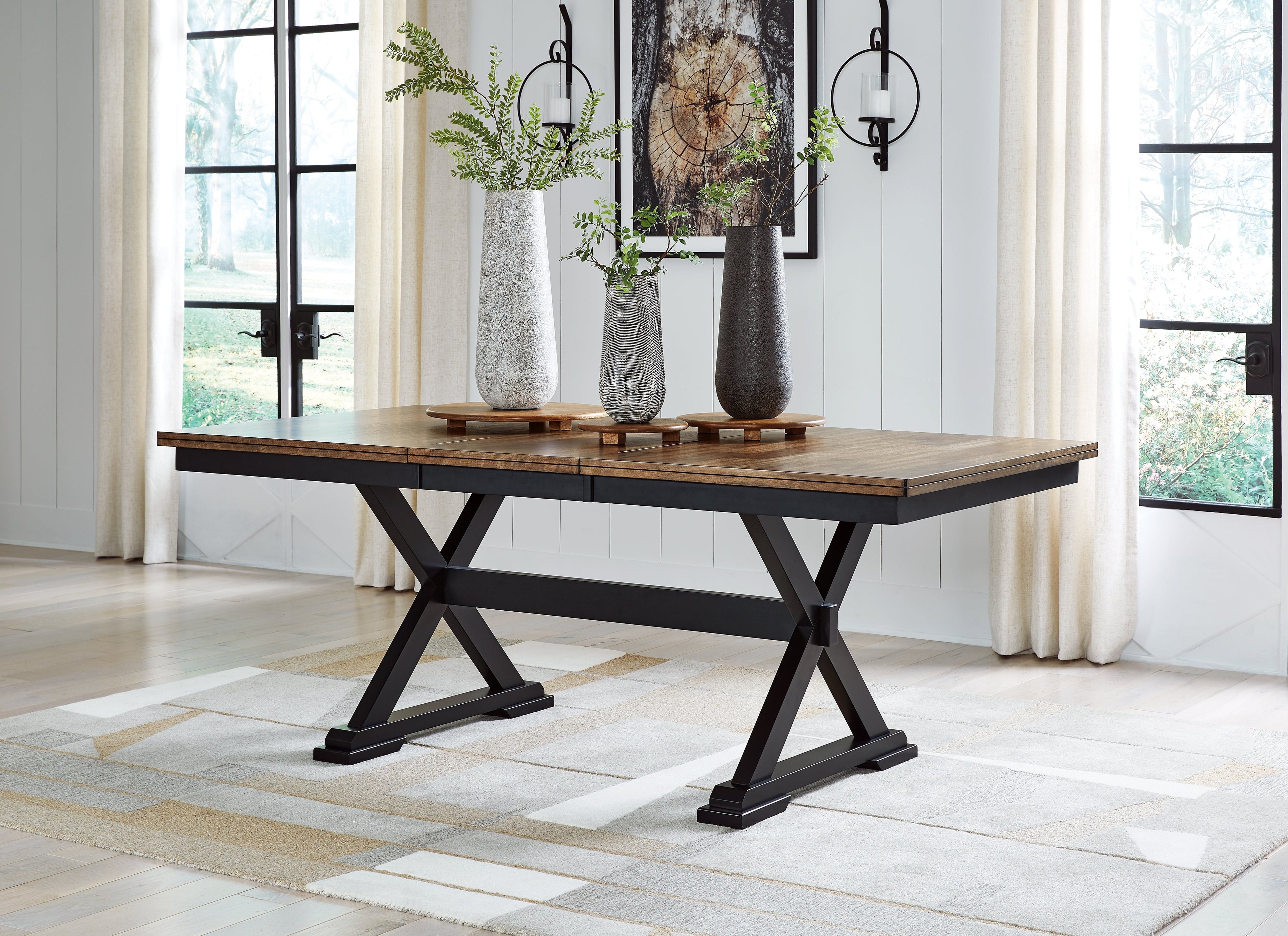 Wildenauer Brown/Black Dining Table and 4 Chairs from Ashley - Luna Furniture