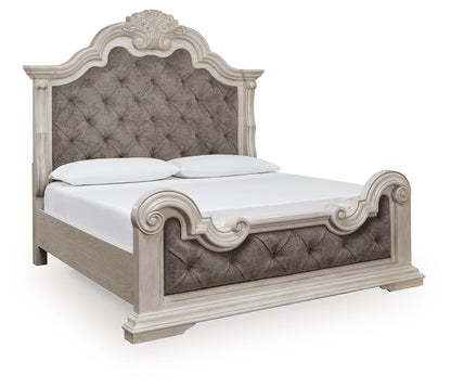 Bruchandi Antique White California King Upholstered Panel Bed - PCB948B5