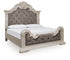 Bruchandi Antique White California King Upholstered Panel Bed - PCB948B5