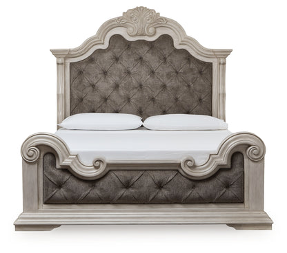 Bruchandi Antique White California King Upholstered Panel Bed - PCB948B5