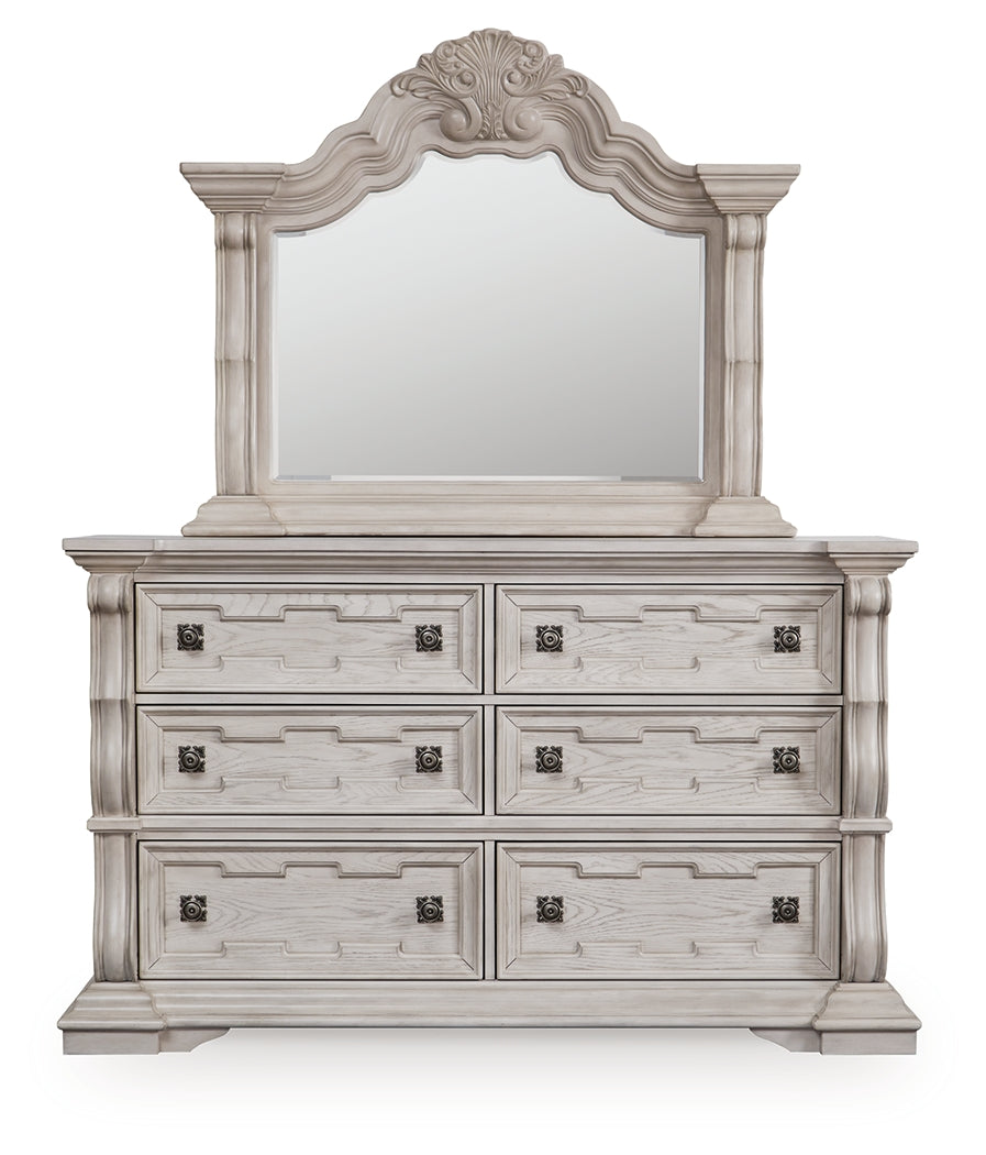 Bruchandi Antique White Dresser and Mirror - PCB948B1