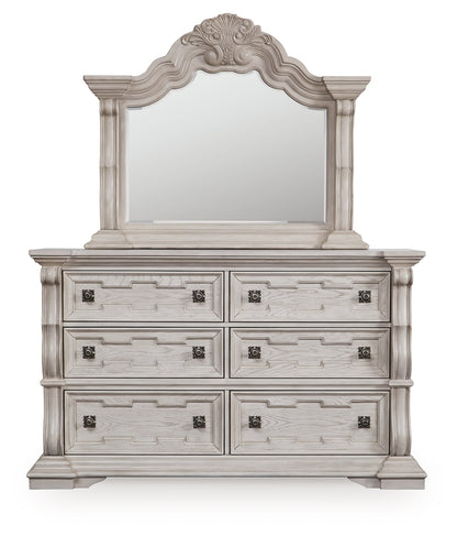 Bruchandi Antique White Dresser and Mirror - PCB948B1