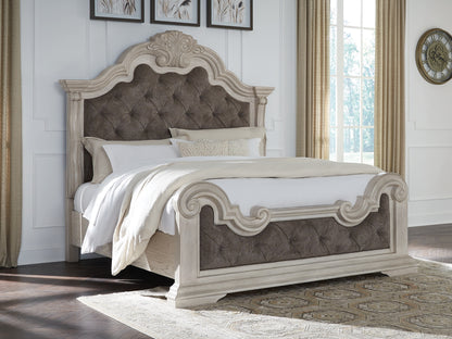 Bruchandi Antique White King Upholstered Panel Bed - PCB948B4