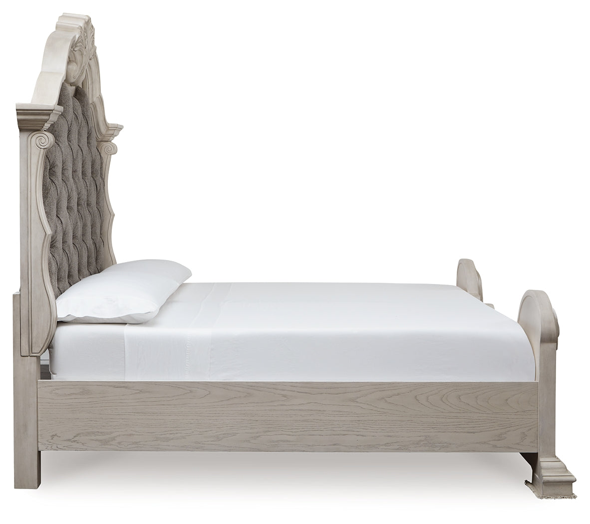 Bruchandi Antique White King Upholstered Panel Bed - PCB948B4