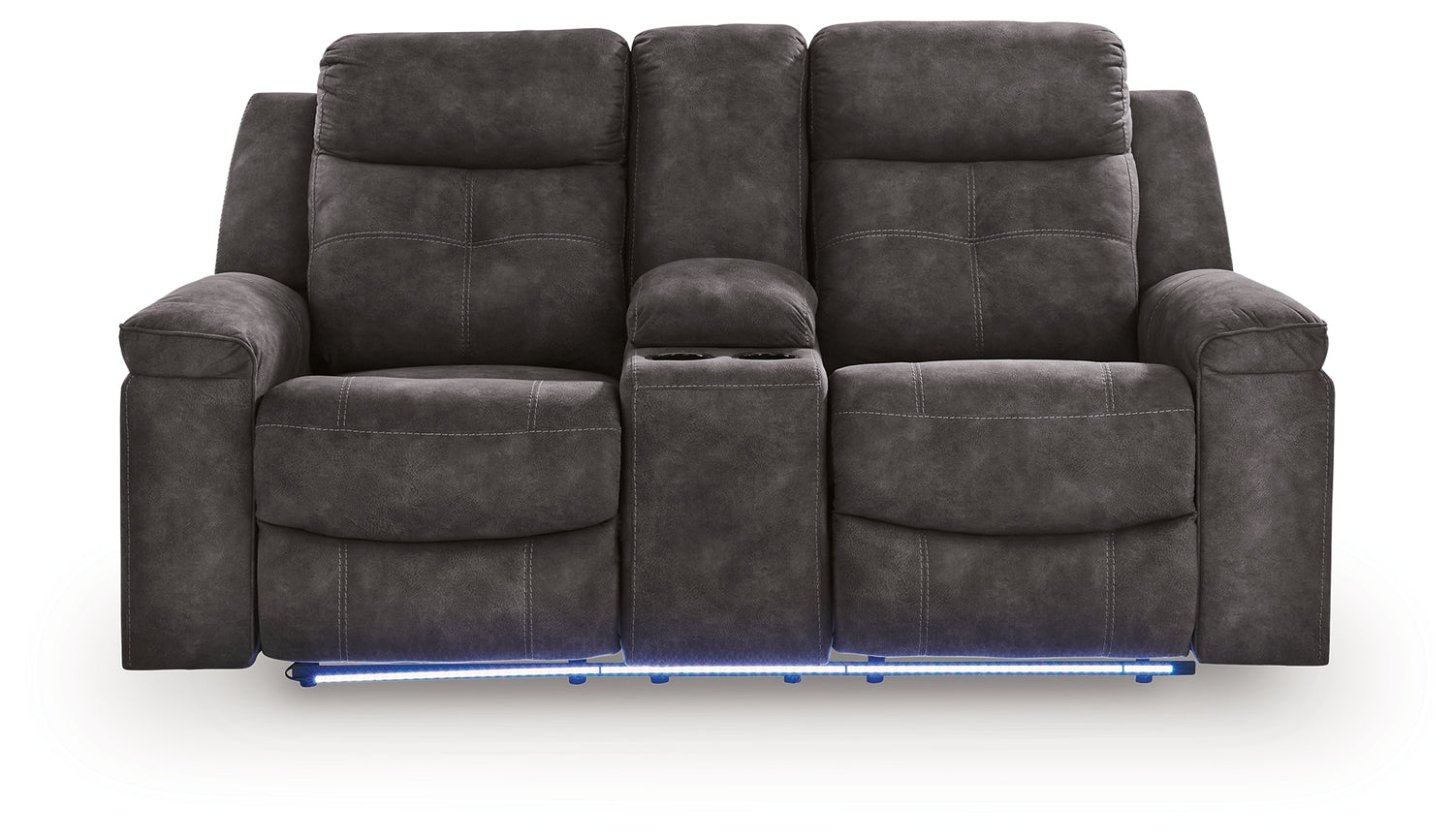 Brysonview Charcoal Reclining Loveseat with Console - 6360594