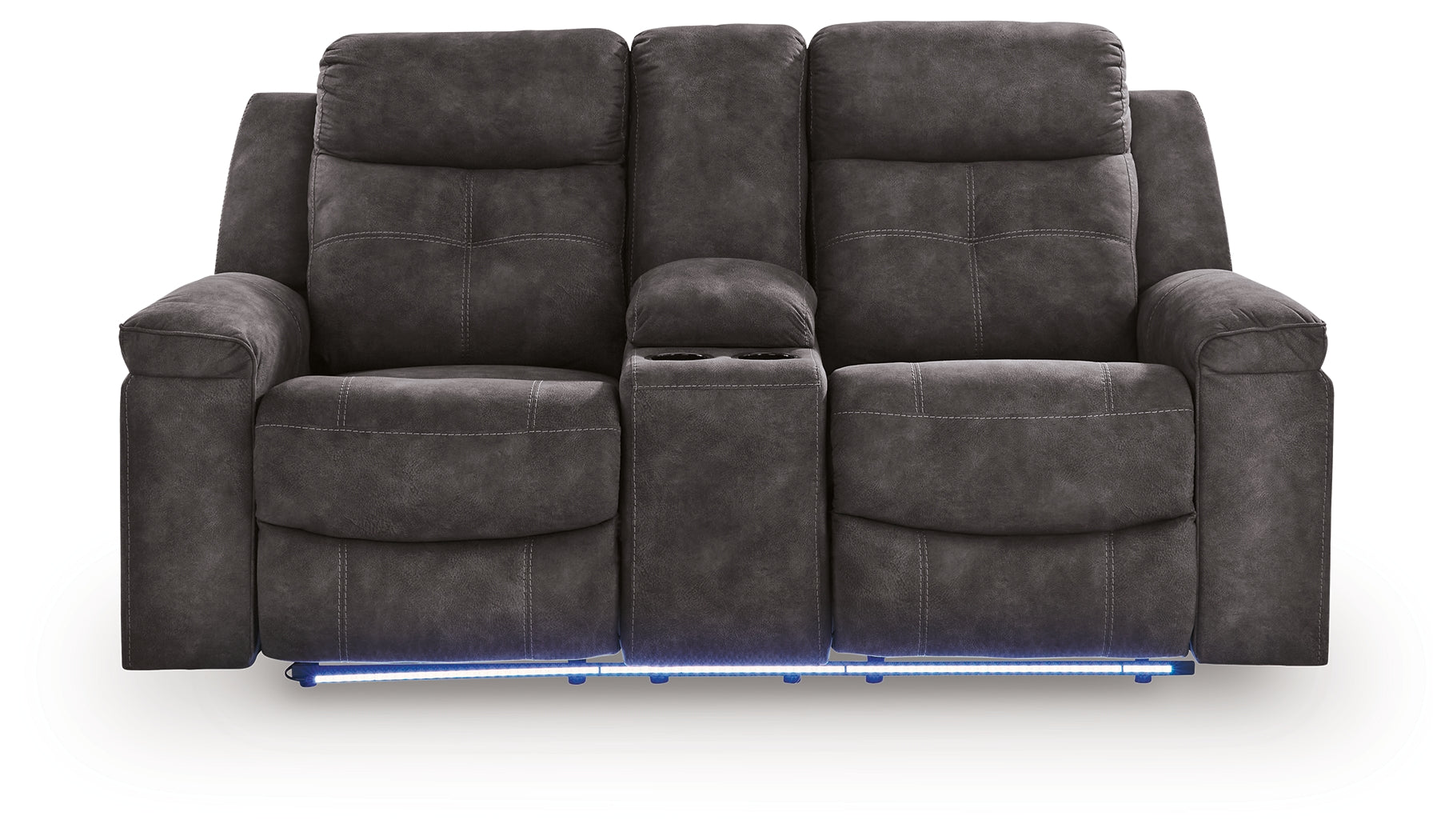 Brysonview Charcoal Reclining Loveseat with Console - 6360594