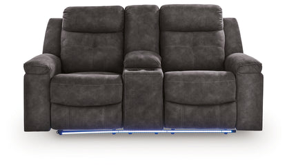 Brysonview Charcoal Reclining Loveseat with Console - 6360594