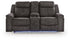 Brysonview Charcoal Reclining Loveseat with Console - 6360594
