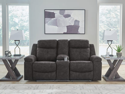 Brysonview Charcoal Reclining Loveseat with Console - 6360594
