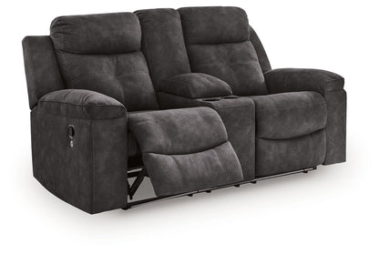 Brysonview Charcoal Reclining Loveseat with Console - 6360594