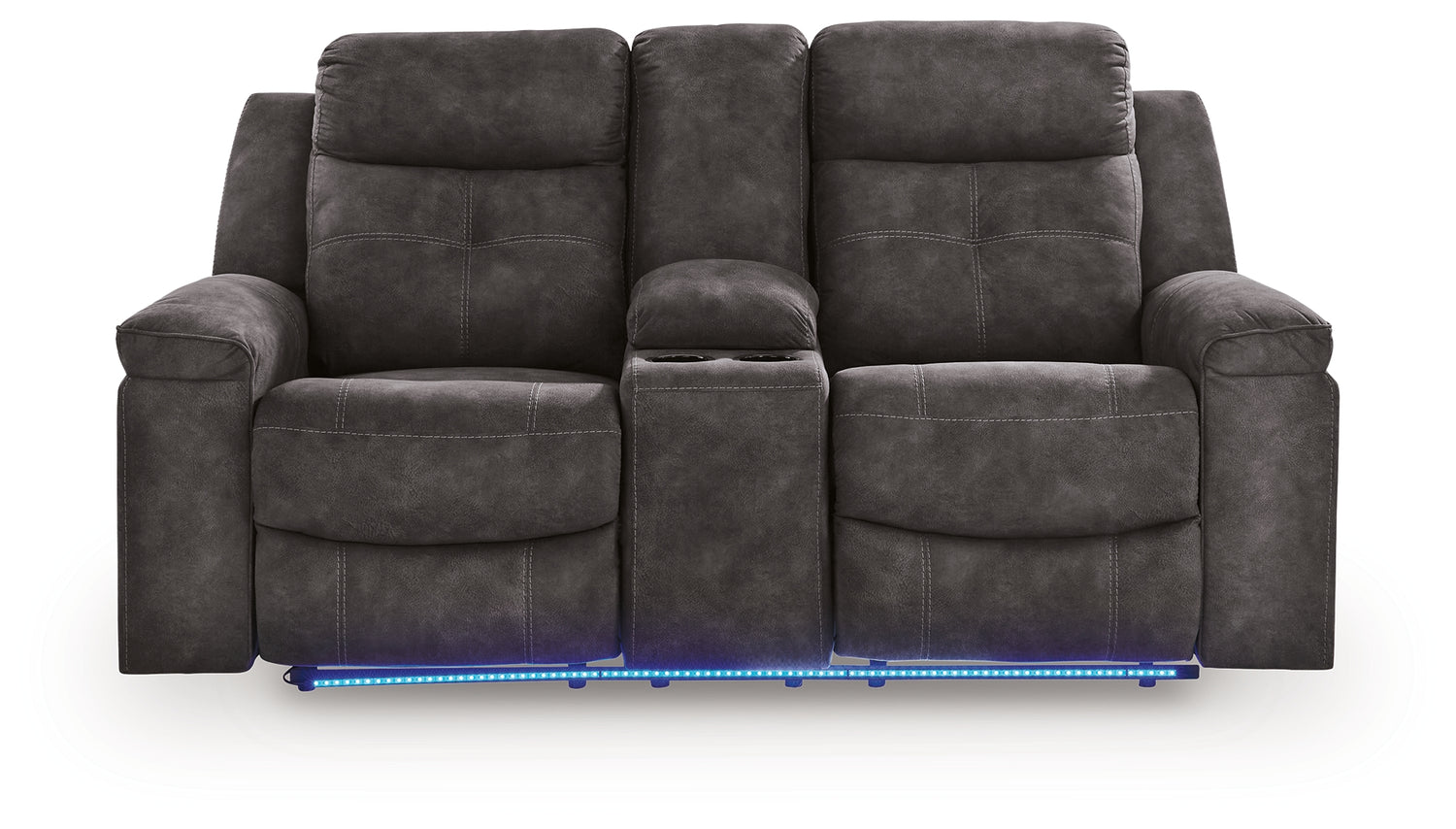 Brysonview Charcoal Reclining Loveseat with Console - 6360594