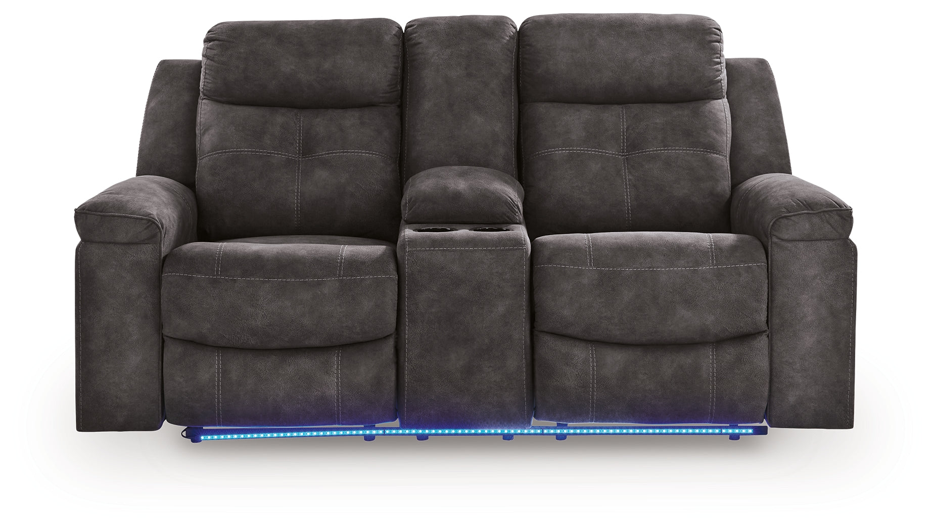 Brysonview Charcoal Reclining Loveseat with Console - 6360594