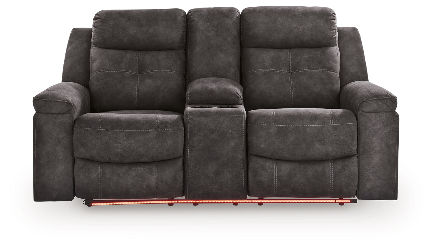 Brysonview Charcoal Reclining Loveseat with Console - 6360594