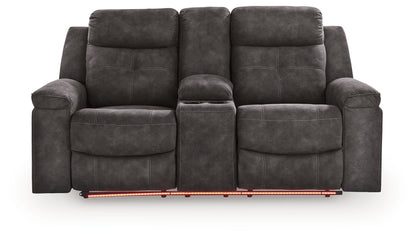 Brysonview Charcoal Reclining Loveseat with Console - 6360594