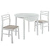 Bucknell 3-piece Round Drop Leaf Dining Table Set White - 130005WHT