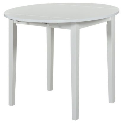 Bucknell 3-piece Round Drop Leaf Dining Table Set White - 130005WHT