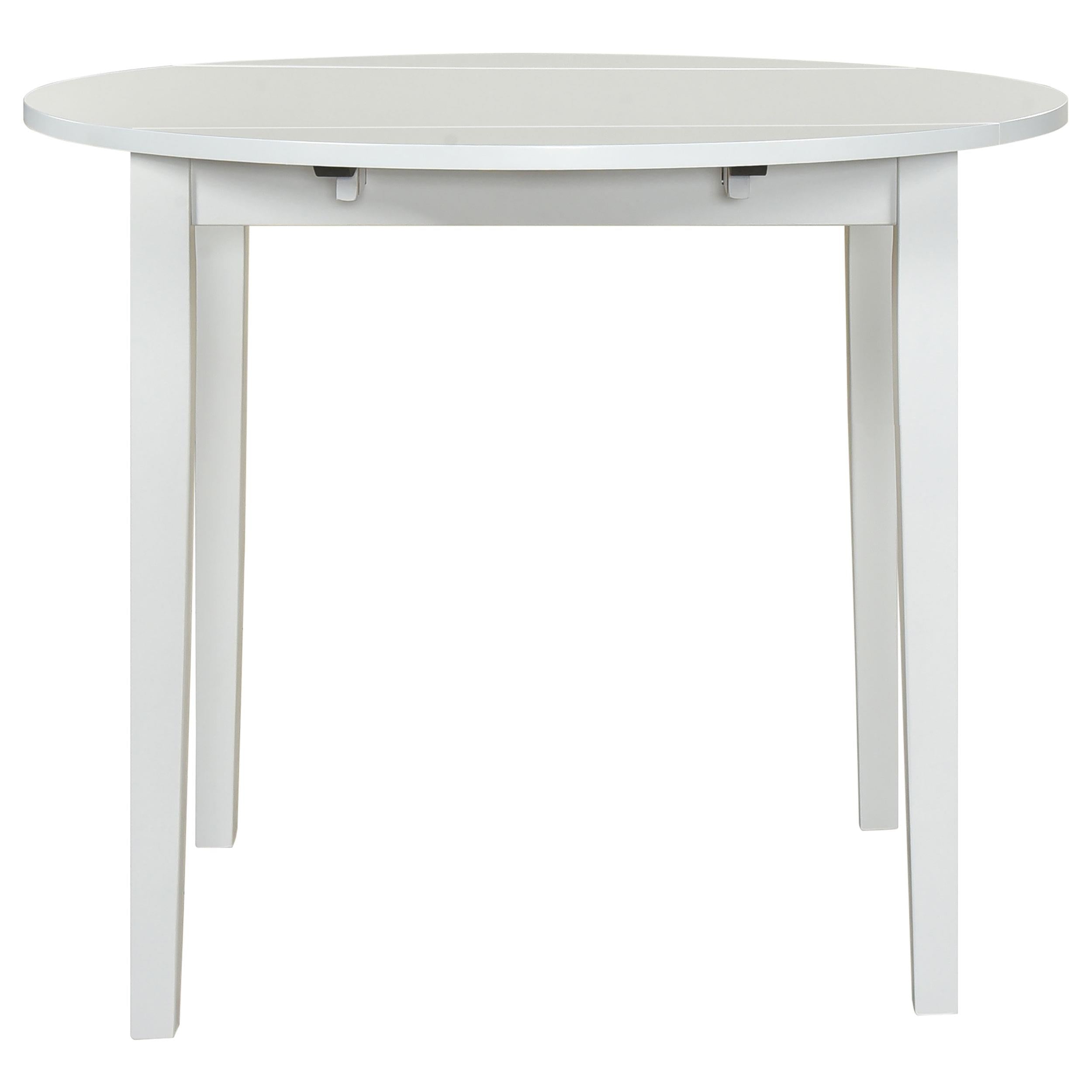 Bucknell 3-piece Round Drop Leaf Dining Table Set White - 130005WHT