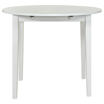 Bucknell 3-piece Round Drop Leaf Dining Table Set White - 130005WHT