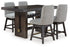 Burkhaus Counter Height Dining Table and 4 Barstools in Dark Brown from Ashley - Luna Furniture