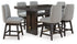 Burkhaus Counter Height Dining Table and 6 Barstools in Dark Brown from Ashley - Luna Furniture