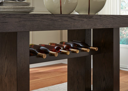 Burkhaus Counter Height Dining Table and 6 Barstools in Dark Brown from Ashley - Luna Furniture