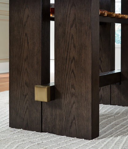 Burkhaus Counter Height Dining Table and 6 Barstools in Dark Brown from Ashley - Luna Furniture