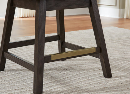 Burkhaus Counter Height Dining Table and 6 Barstools in Dark Brown from Ashley - Luna Furniture