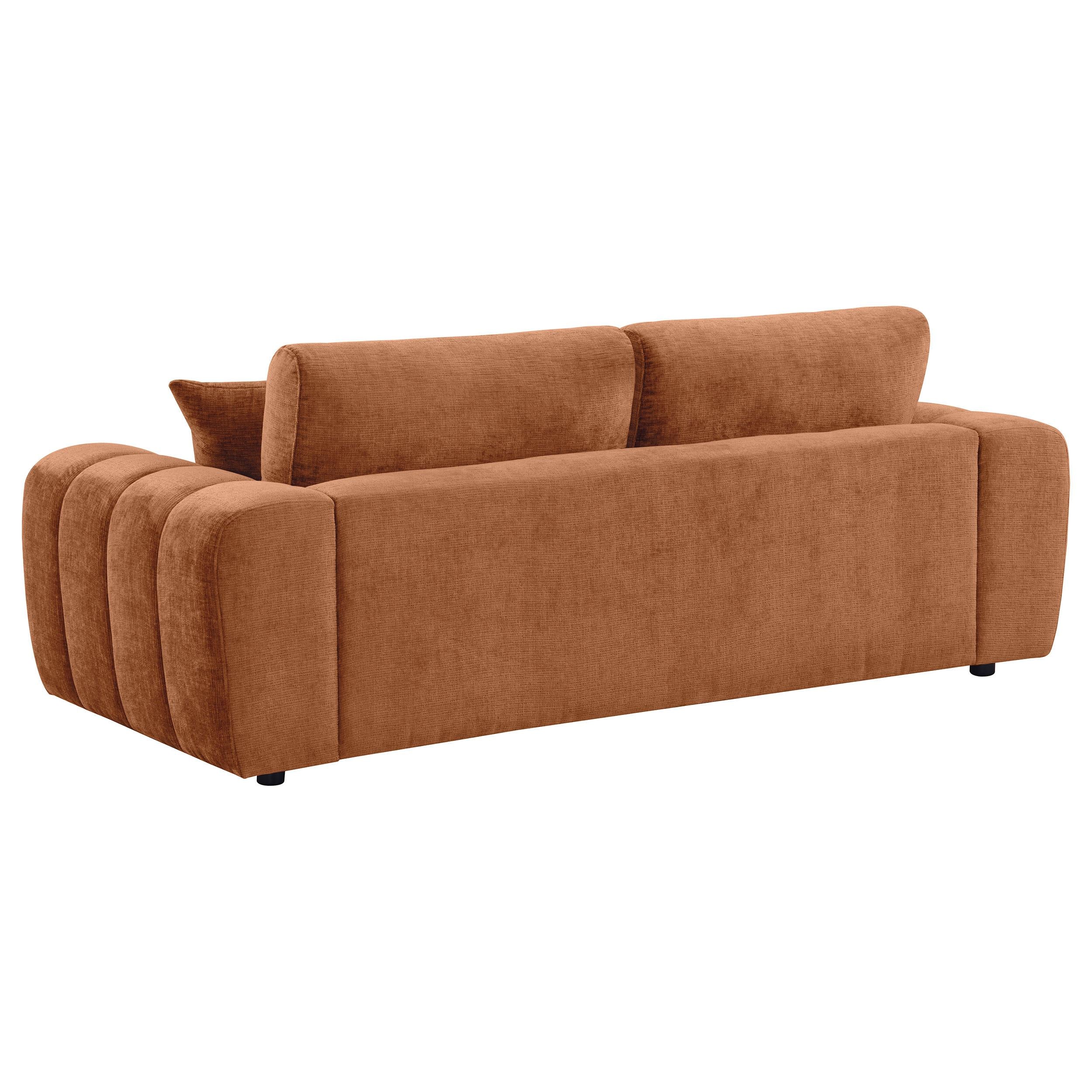 Burnett 3-piece Chenille Upholstered Sofa Set Burnt Orange - 504951-S3