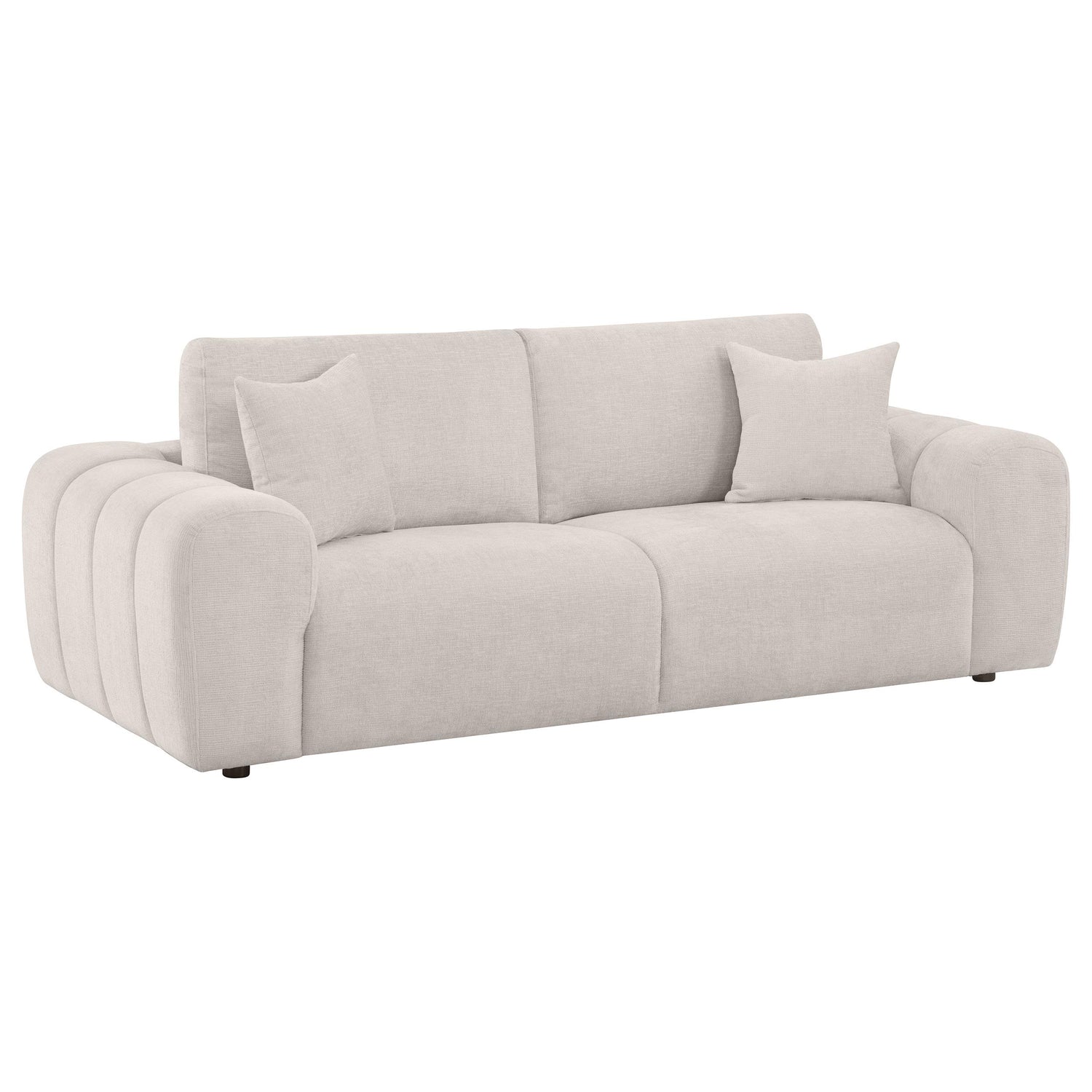 Burnett 3-piece Chenille Upholstered Sofa Set Ivory - 504955-S3