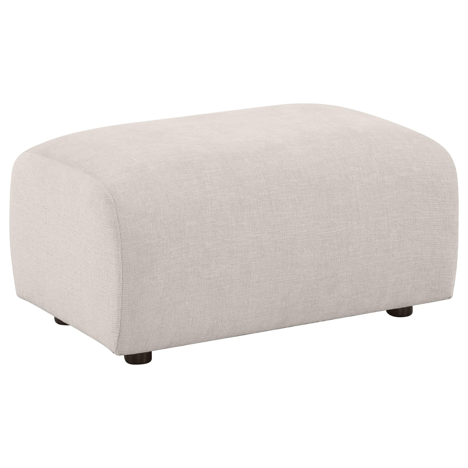 Burnett Chenille Upholstered Ottoman Ivory - 504958
