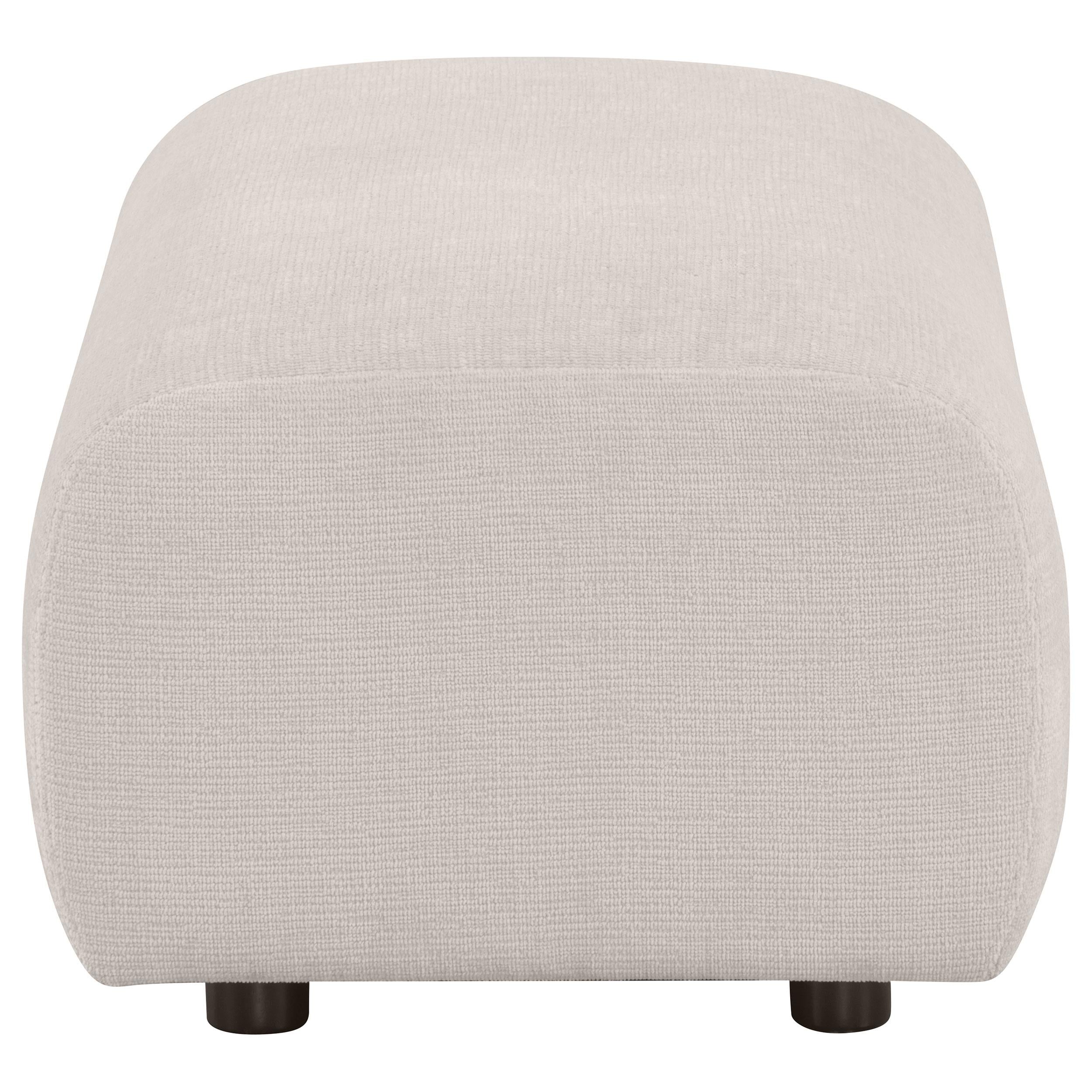 Burnett Chenille Upholstered Ottoman Ivory - 504958