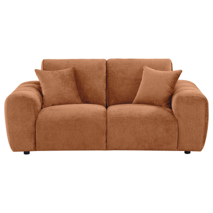 Burnett Chenille Upholstered Wide Arm Loveseat Burnt Orange - 504952