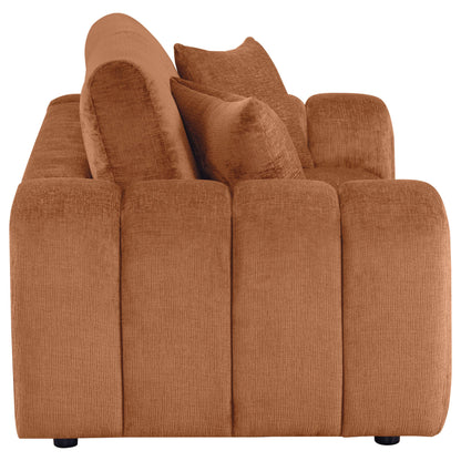 Burnett Chenille Upholstered Wide Arm Loveseat Burnt Orange - 504952