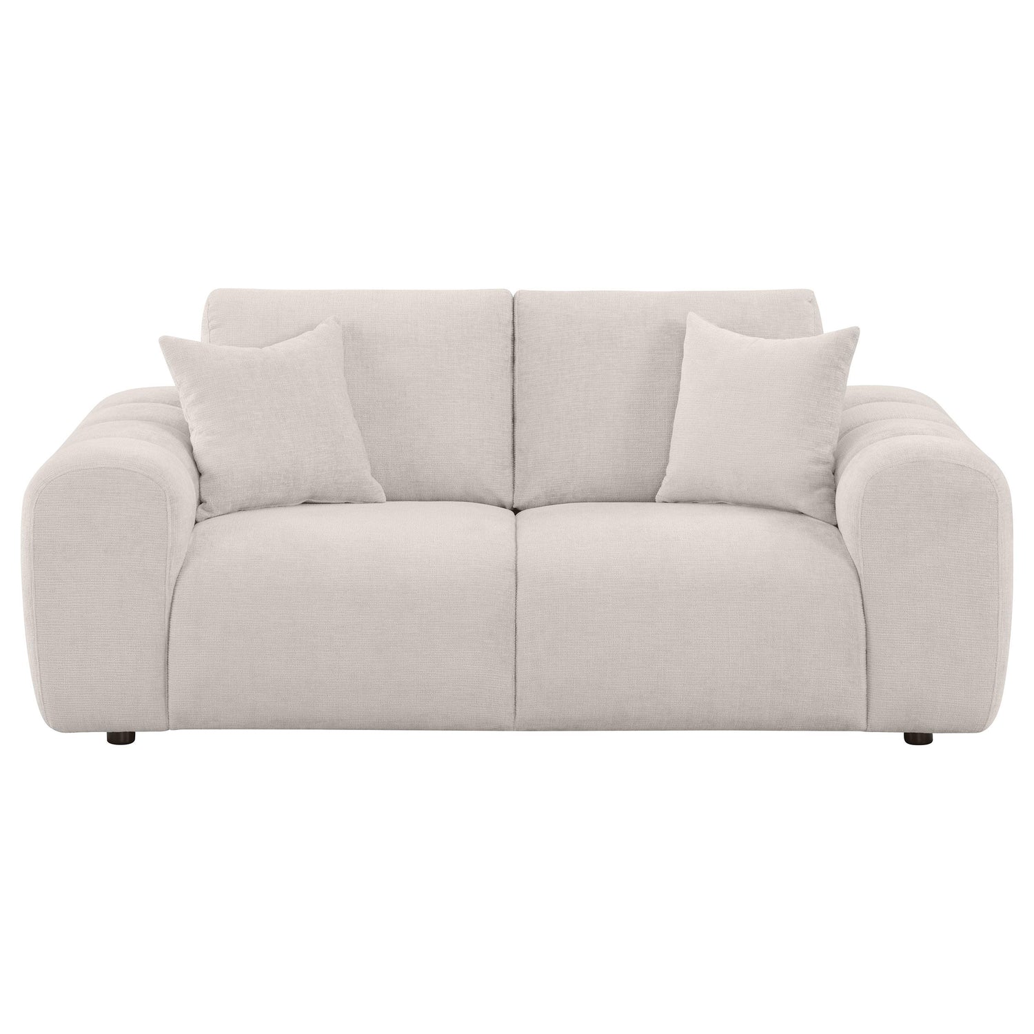 Burnett Chenille Upholstered Wide Arm Loveseat Ivory - 504956