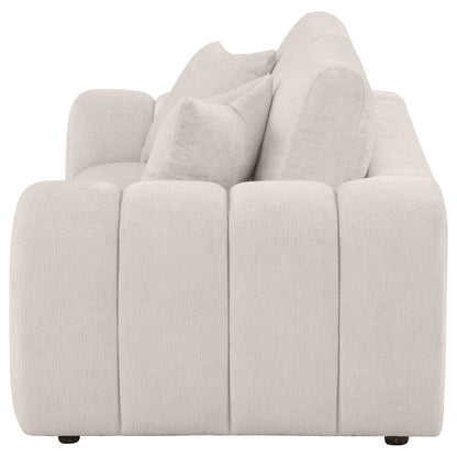 Burnett Chenille Upholstered Wide Arm Loveseat Ivory - 504956