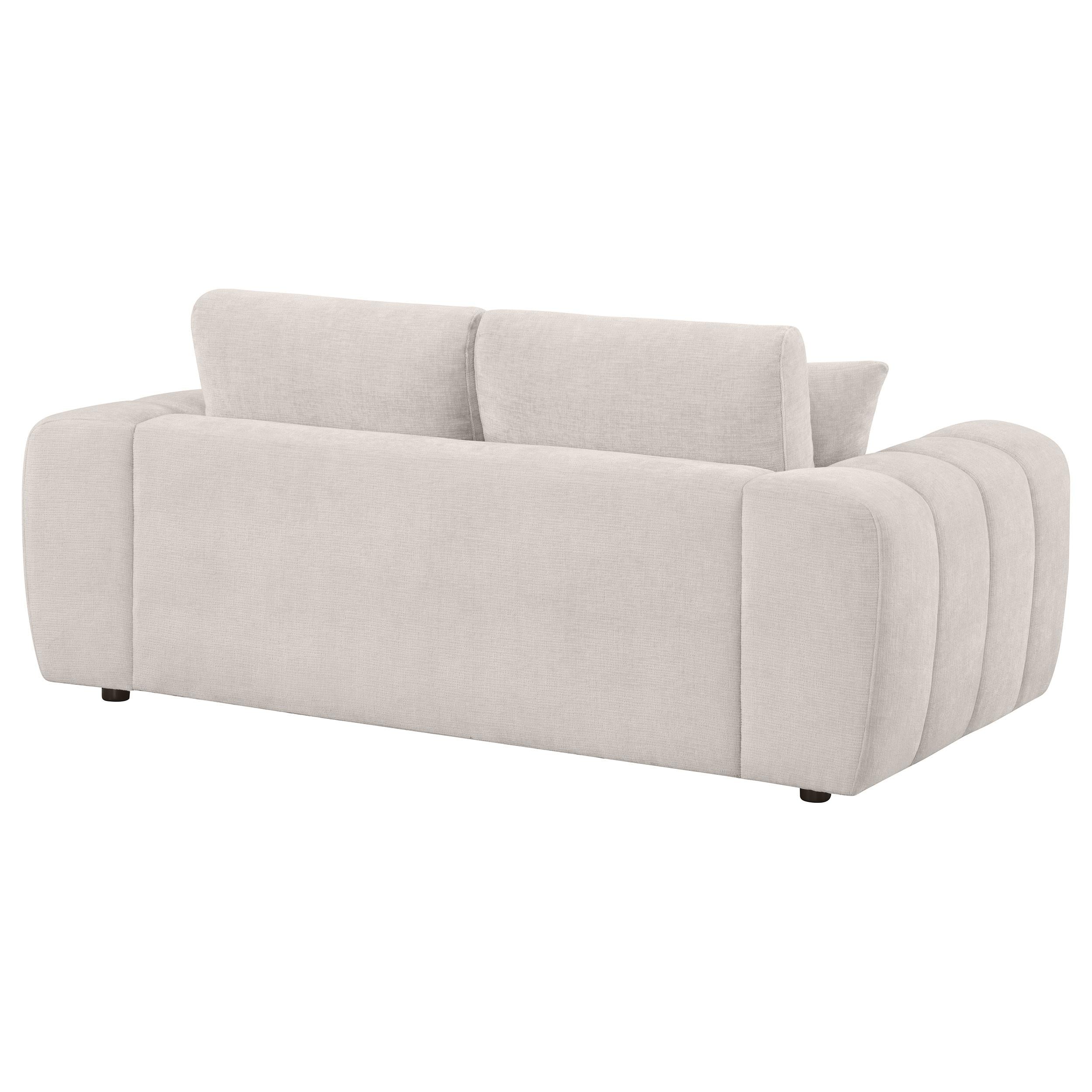 Burnett Chenille Upholstered Wide Arm Loveseat Ivory - 504956