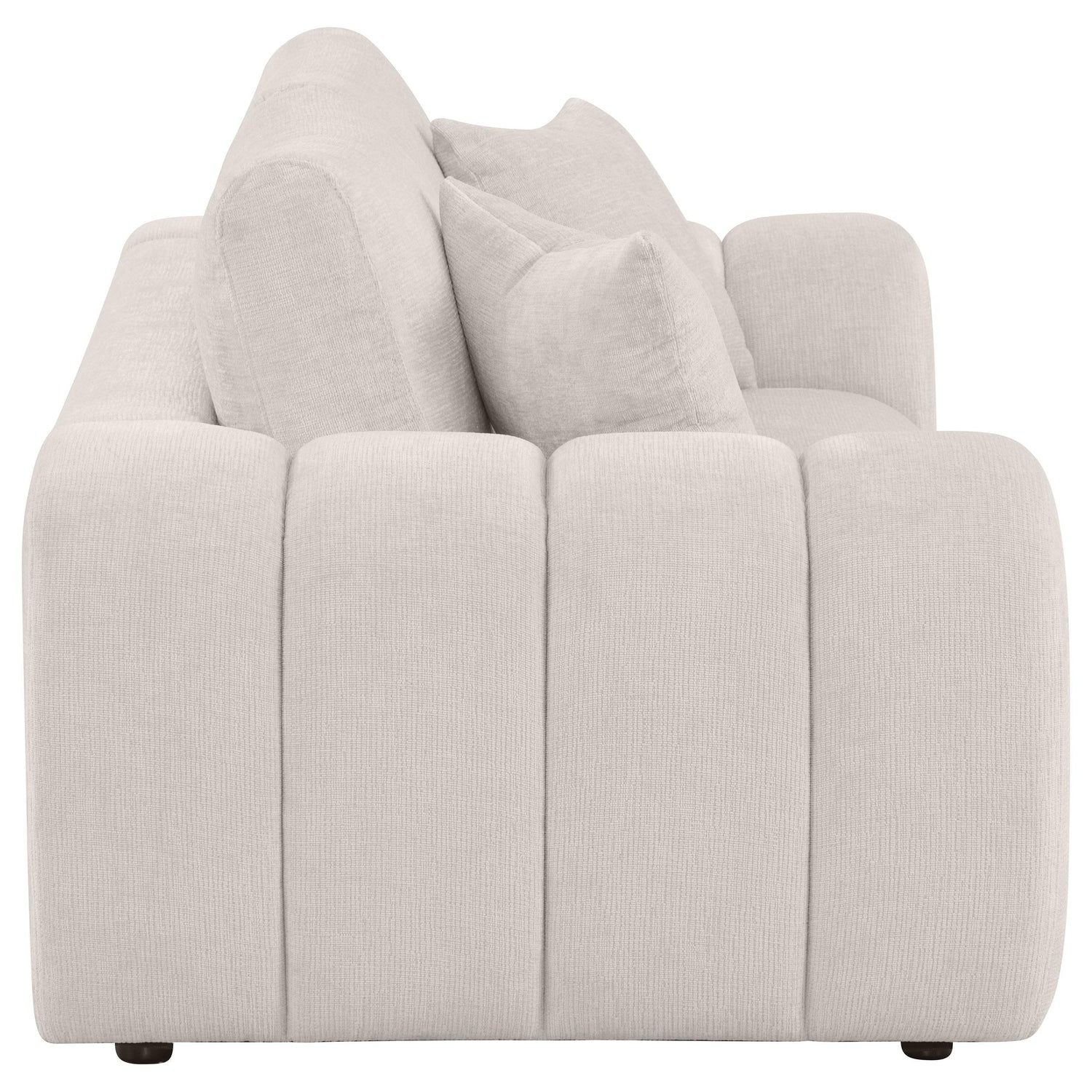 Burnett Chenille Upholstered Wide Arm Loveseat Ivory - 504956