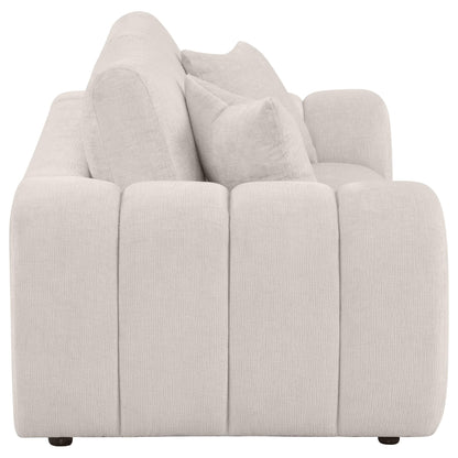 Burnett Chenille Upholstered Wide Arm Loveseat Ivory - 504956