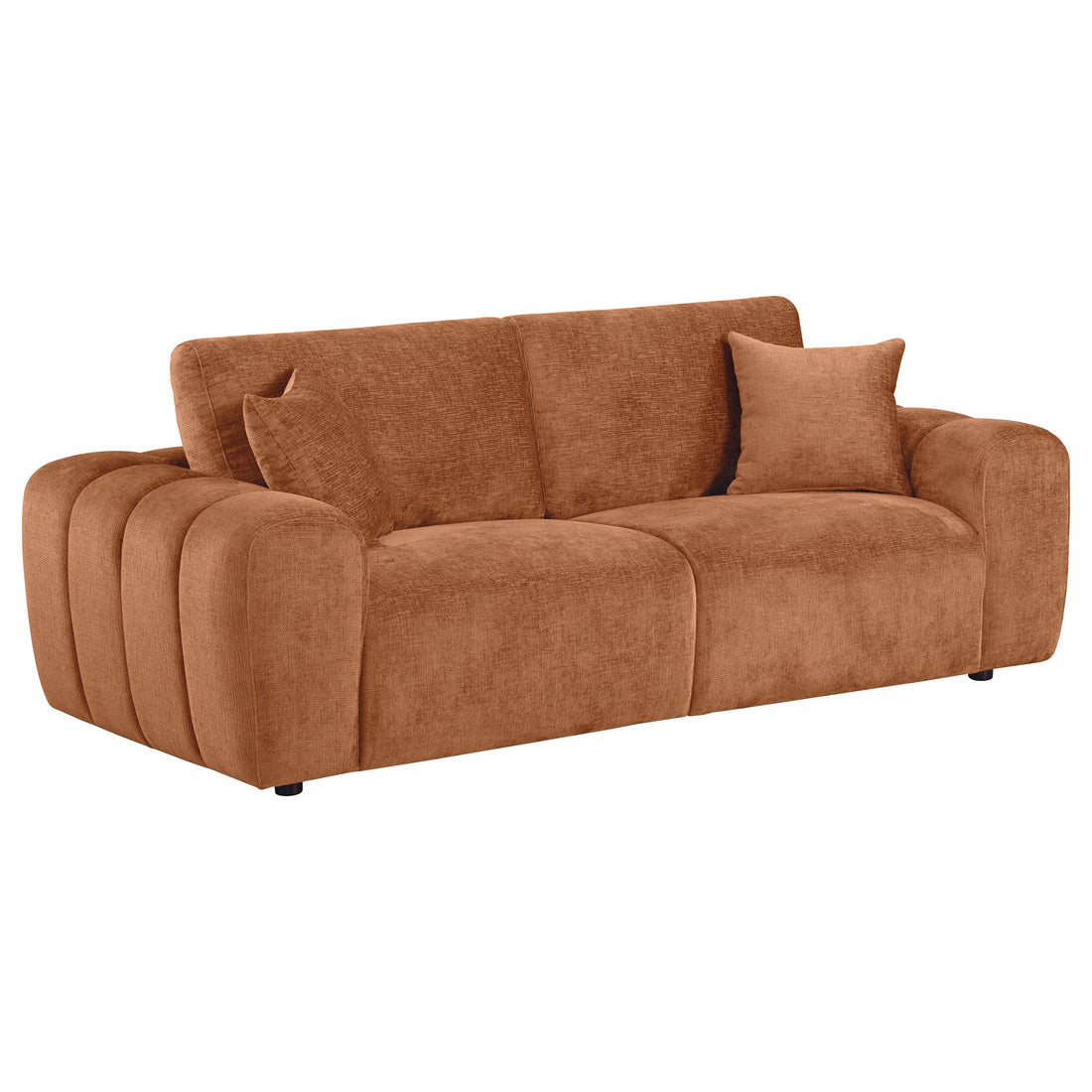 Burnett Chenille Upholstered Wide Arm Sofa Burnt Orange - 504951