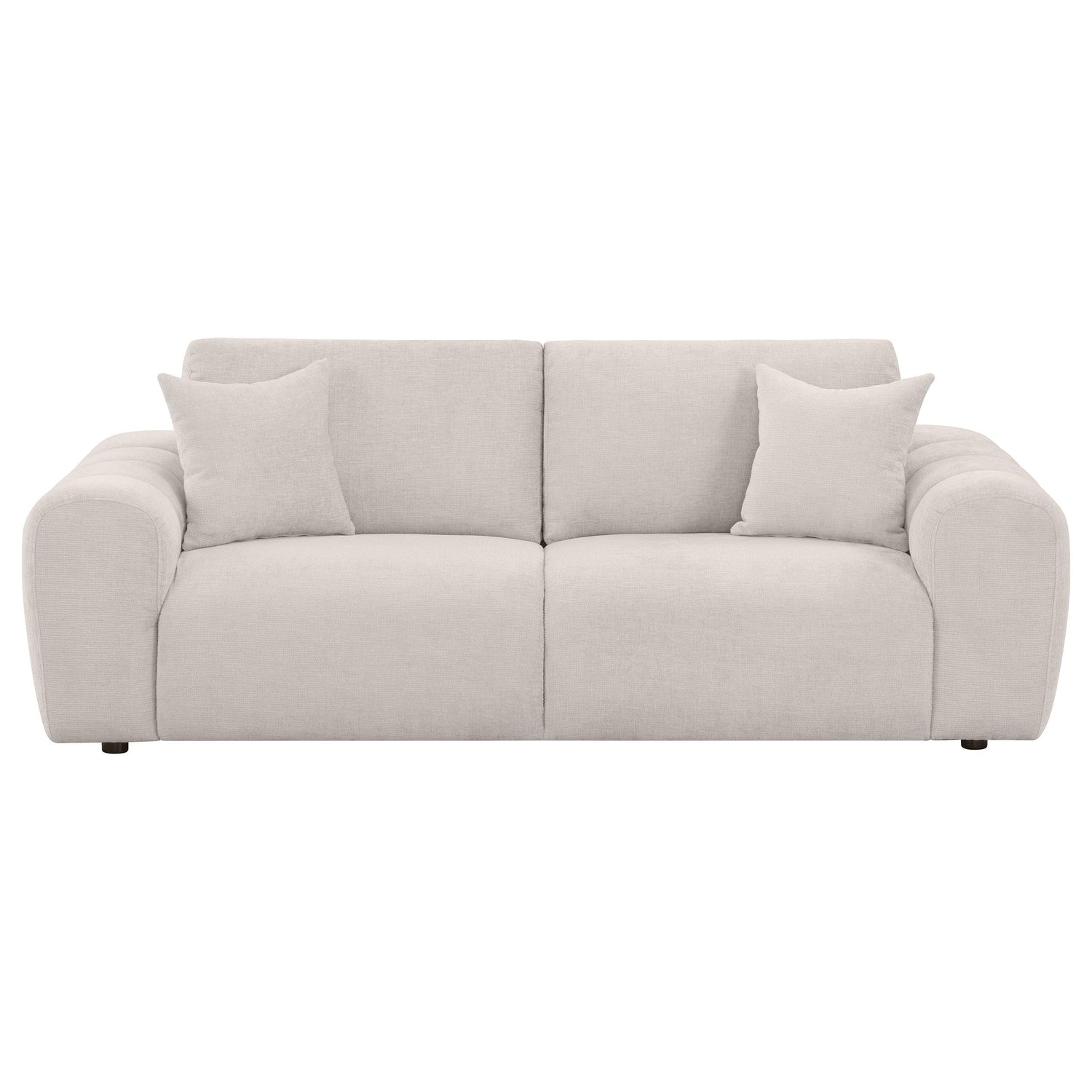 Burnett Chenille Upholstered Wide Arm Sofa Ivory - 504955