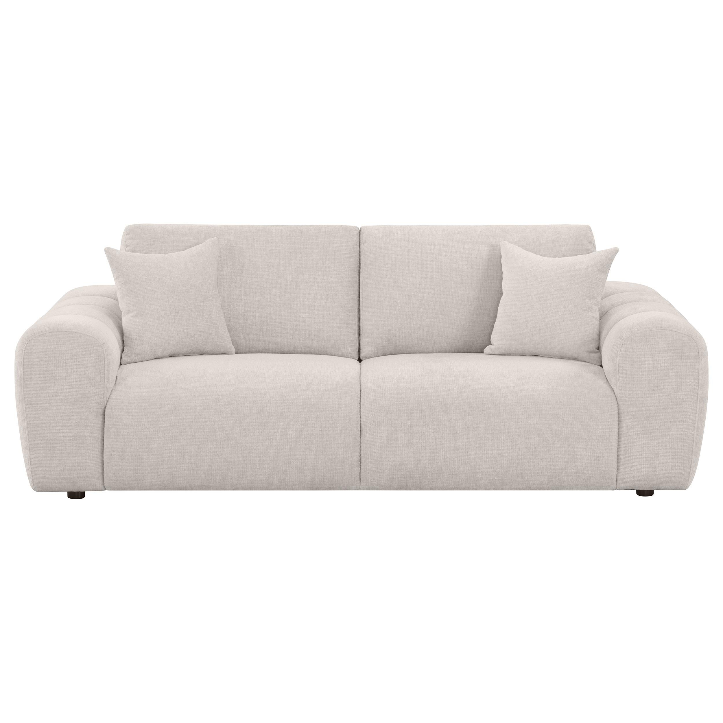 Burnett Chenille Upholstered Wide Arm Sofa Ivory - 504955